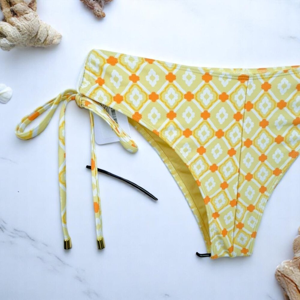 NWT Lost and Wander Santorini Sun Triangle Bikini Set Yellow Orange Swimsuit - Picture 7 of 8